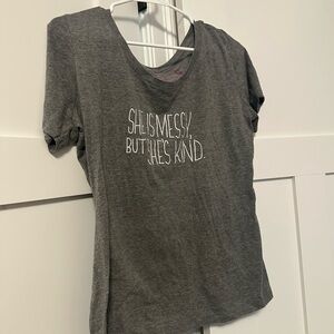 Women's Charcoal Graphic Tee - 'She is Messy, But She's Kind'